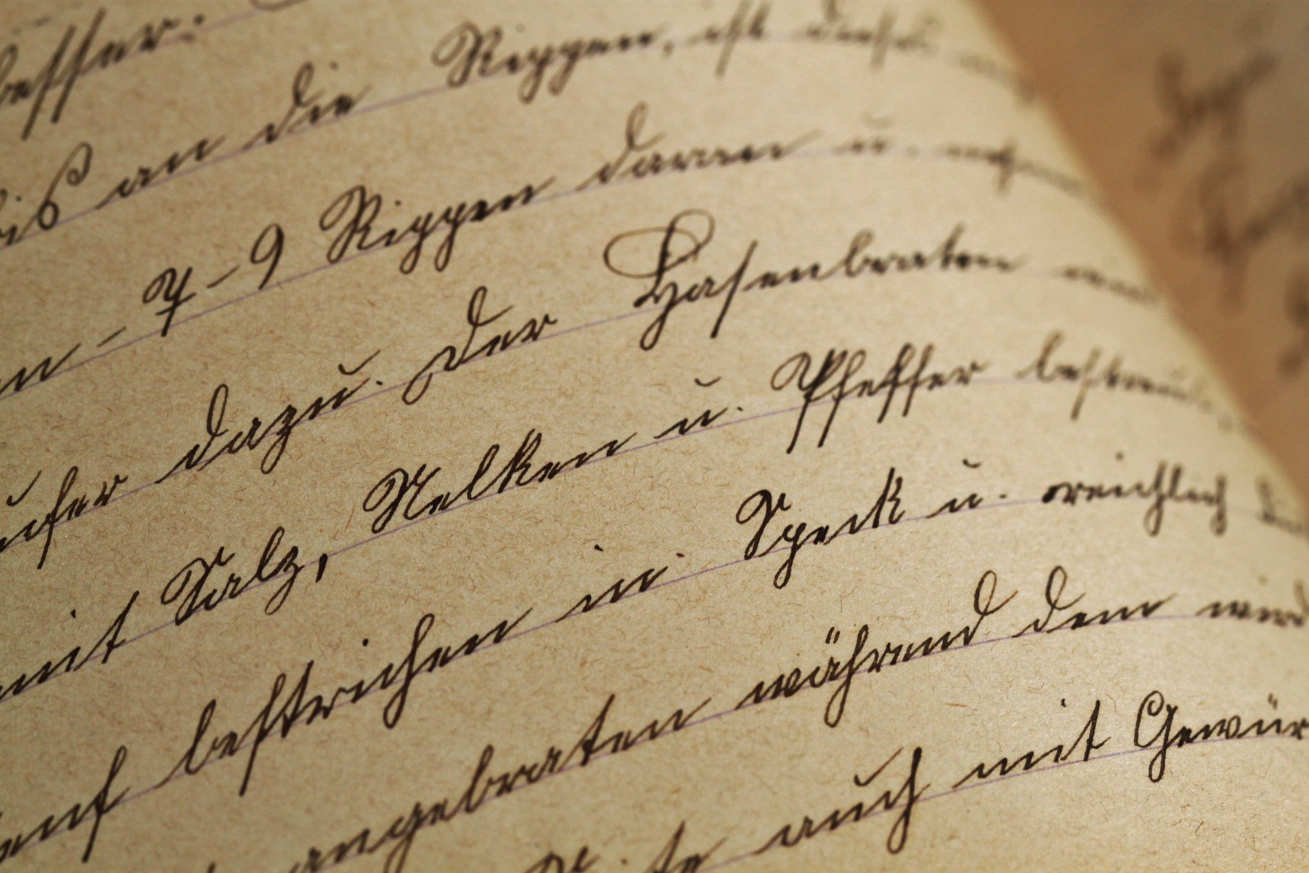 Close up of Cursive Handwriting